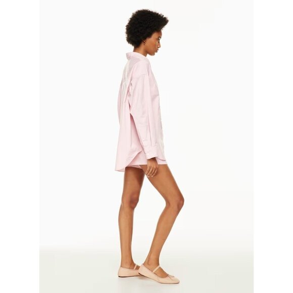 Aritzia Wilfred Free Relaxed Button Up Cotton Shirt in Sakura Pink Size S - Picture 2 of 12